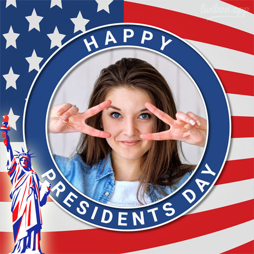 2023 presidents day date twibbon photo - 2023 President Day Greetings Photo Frame, Add Picture Here! gambar 1