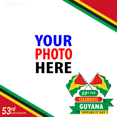 Guyana Republic Anniversary greetings quotes images template frame design 2 img