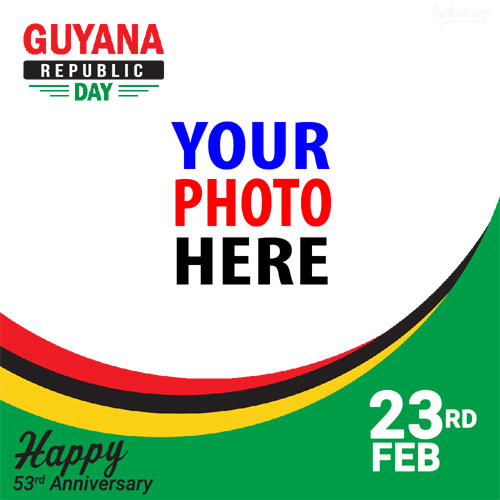 Guyana Republic Anniversary greetings quotes images template frame design 4 img