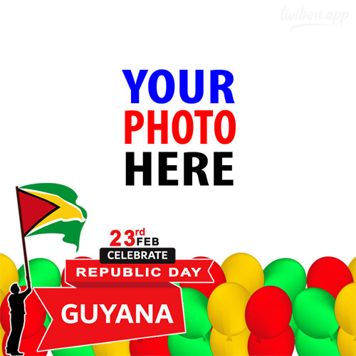 Guyana Republic Anniversary greetings quotes images template frame design 6 img