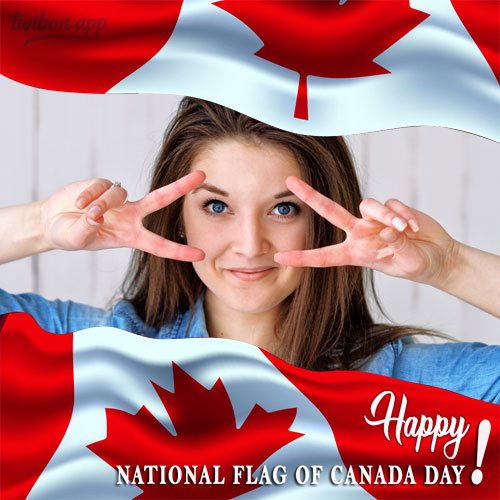 happy national flag of canada day greetings frame picture - National Flag of Canada Day Greetings Picture Templates gambar 1