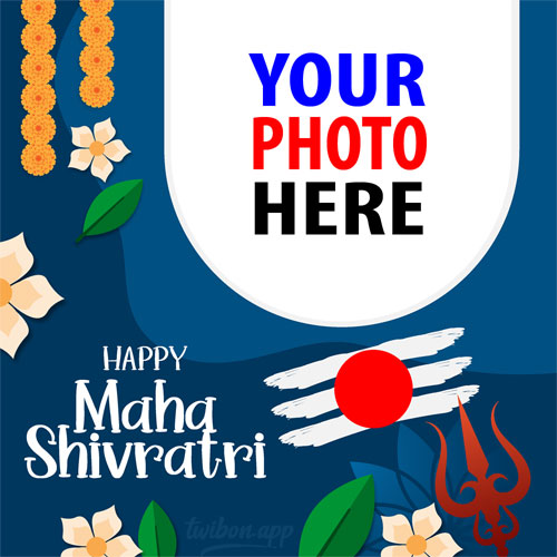 Maha Shivaratri greetings wishes images template frame design 6 img