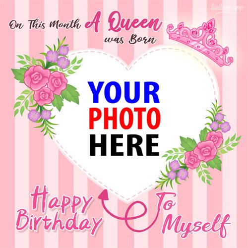 happy blessed birthday to my self funny quotes Images PNG template frame design 8 img