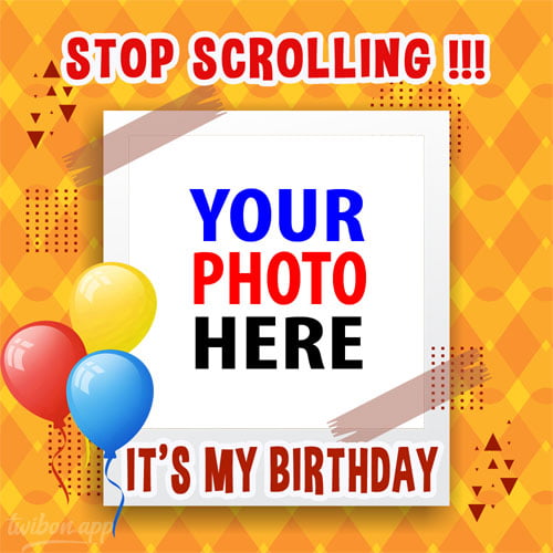 happy blessed birthday to my self funny quotes Images PNG template frame design 3 img